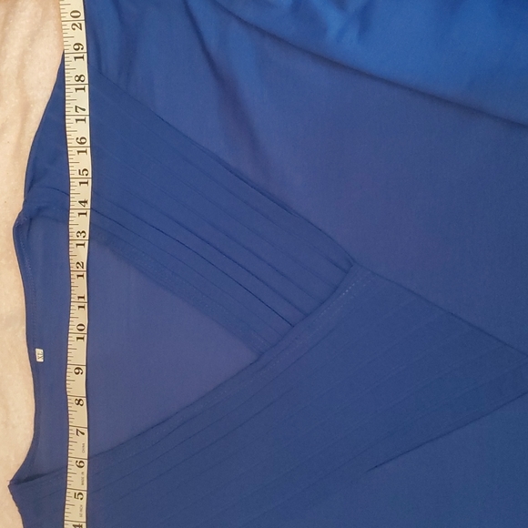 Women's Outdoor Casual Solid Blue V-Neck Long Sleeve Top-EUC-Sz XL - Picture 11 of 13